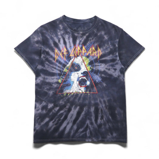 DEF LEPPARD デフレパード ロック バンド Tシャツ M グレー タイダイ ブリーチ Hysteria ヒステリア