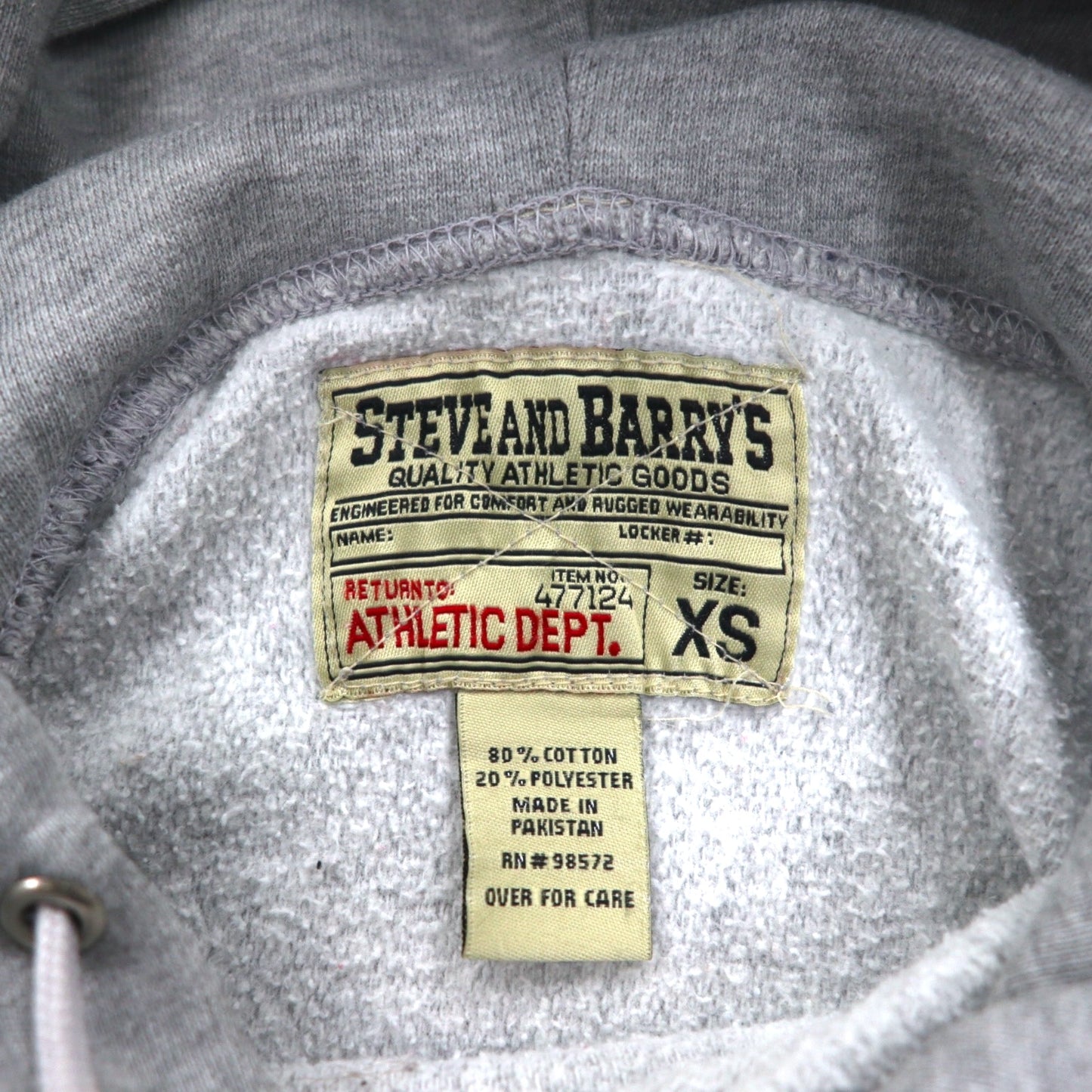 STEVE AND BARRY'S 90年代 リバースウィーブ プルオーバー パーカー XS グレー MICHIGAN STATE アーチロゴ