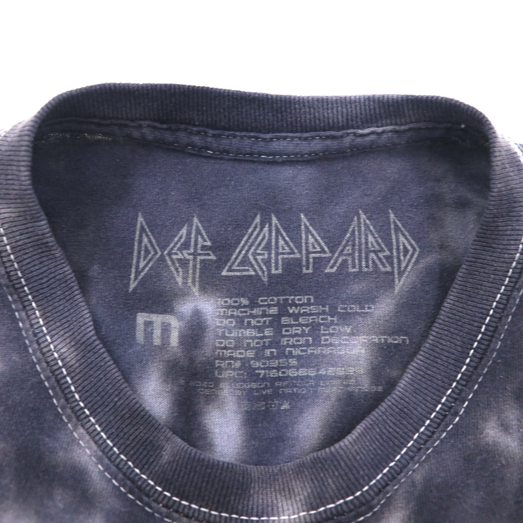 DEF LEPPARD Hysteria Rock Band T-Shirt, Size M, Gray, Tie-Dye, Bleach
