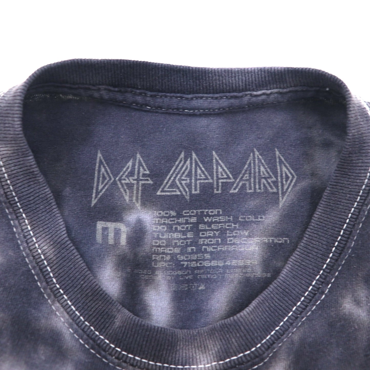 DEF LEPPARD デフレパード ロック バンド Tシャツ M グレー タイダイ ブリーチ Hysteria ヒステリア