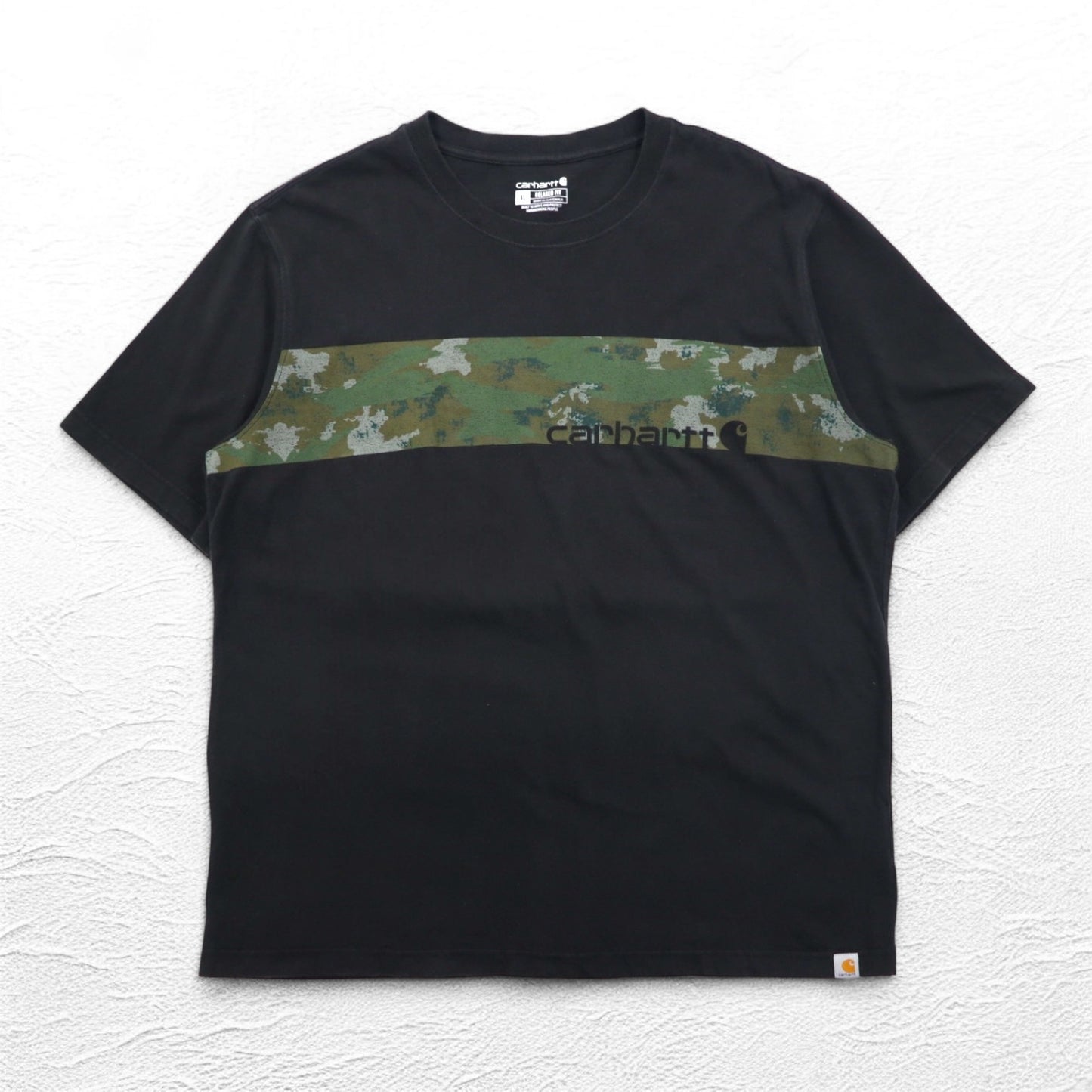 carhartt リラックスフィット Tシャツ XL ブラック カモフラ ライン RELAXED FIT 105205 グアテマラ製