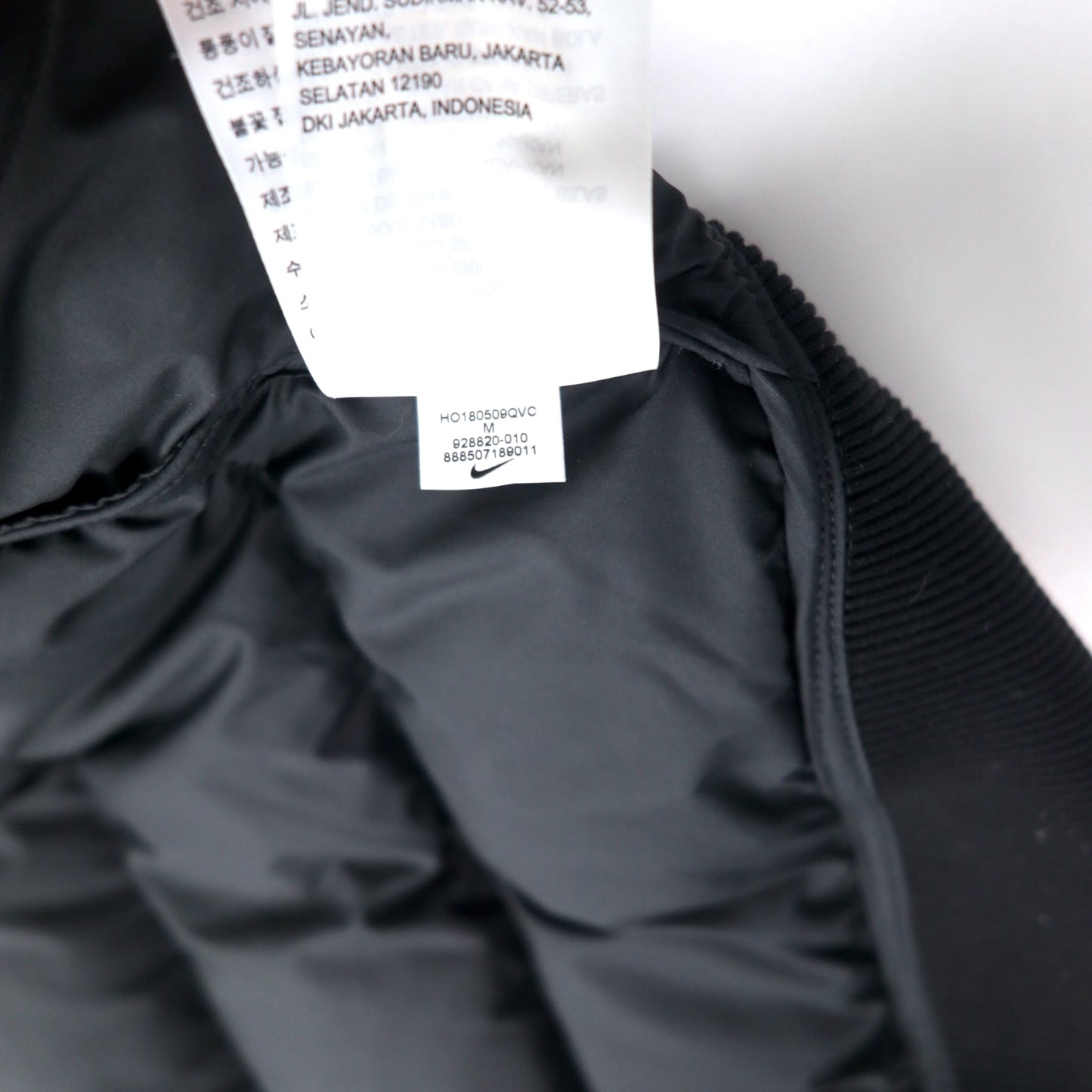 Nike Puffer Jacket M Black Polyester Swash Logo Fill down Bombr ...