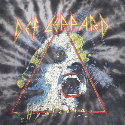 DEF LEPPARD デフレパード ロック バンド Tシャツ M グレー タイダイ ブリーチ Hysteria ヒステリア