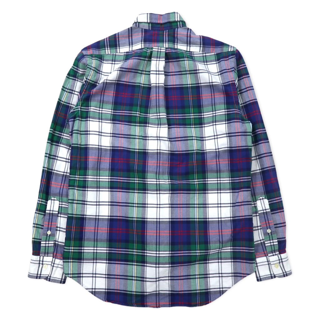 RALPH LAUREN Button-down shirt S Blue Green Check Cotton Small Pony Embroidery