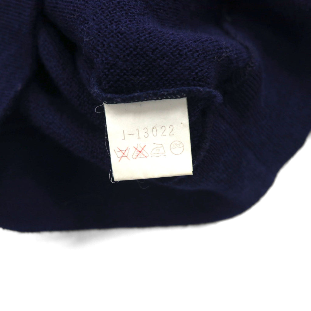 CHEMISE LACOSTE 80年代 日本製 Vネック ニット セーター S ネイビー ワンポイントロゴ