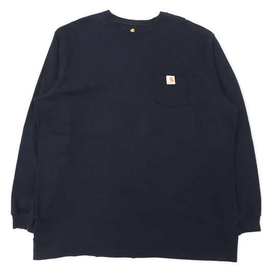 carhartt ロングスリーブ ポケットTシャツ ロンT 3XL ブラック コットン ORIGINAL FIT ビッグサイズ