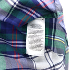 RALPH LAUREN Button-down shirt S Blue Green Check Cotton Small Pony Embroidery