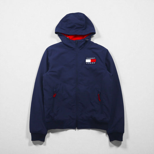 TOMMY JEANS パデッド ジップアップジャケット マウンテンパーカー S ネイビー 中綿 DM0DM07120