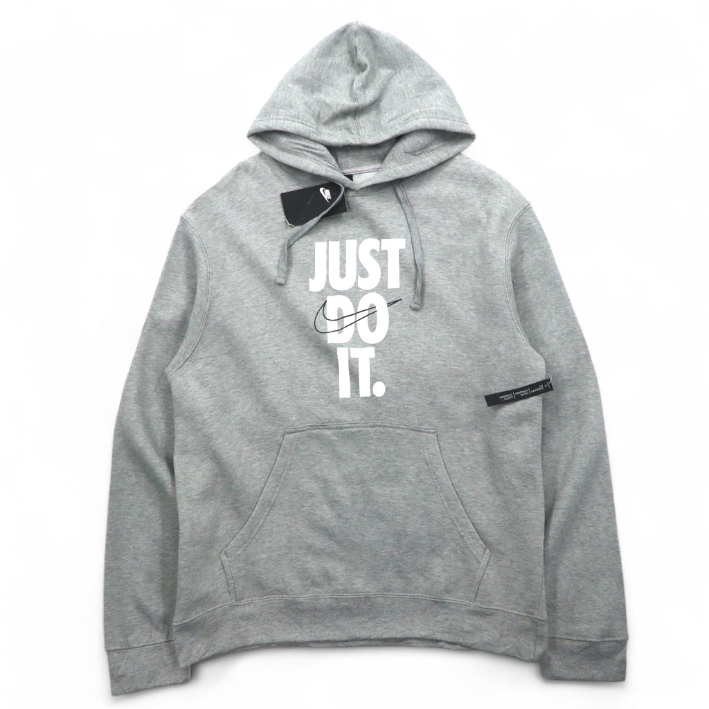 NIKE Pullover Hoodie L Grey JUST DO IT HOODIE 928717-063 Made in Pakistan Unused