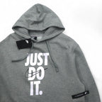 NIKE Pullover Hoodie L Grey JUST DO IT HOODIE 928717-063 Made in Pakistan Unused