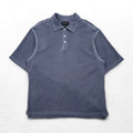 Eddie Bauer 90s Vintage Pique Polo Shirt, Large, Grey, Cotton