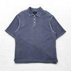 Eddie Bauer 90s Vintage Pique Polo Shirt, Large, Grey, Cotton