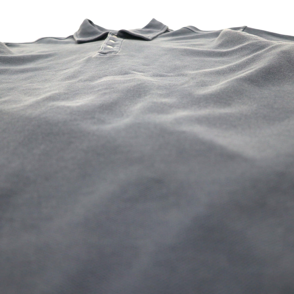 Eddie Bauer 90s Vintage Pique Polo Shirt, Large, Grey, Cotton