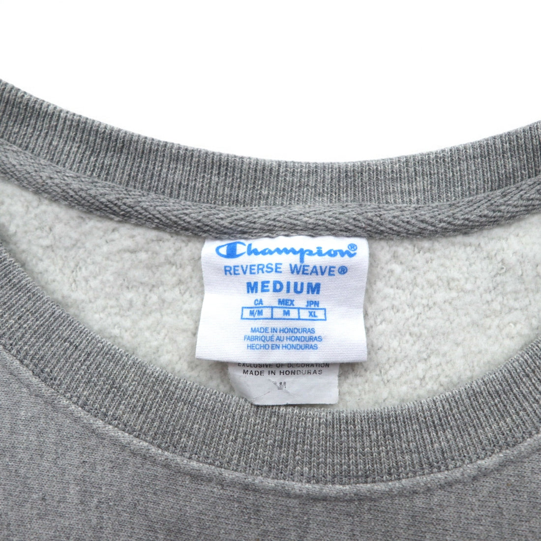 Champion Reverse Weave Sweatshirt, XL, Grey, Blue Single Tag, Reprint, Made in Honduras