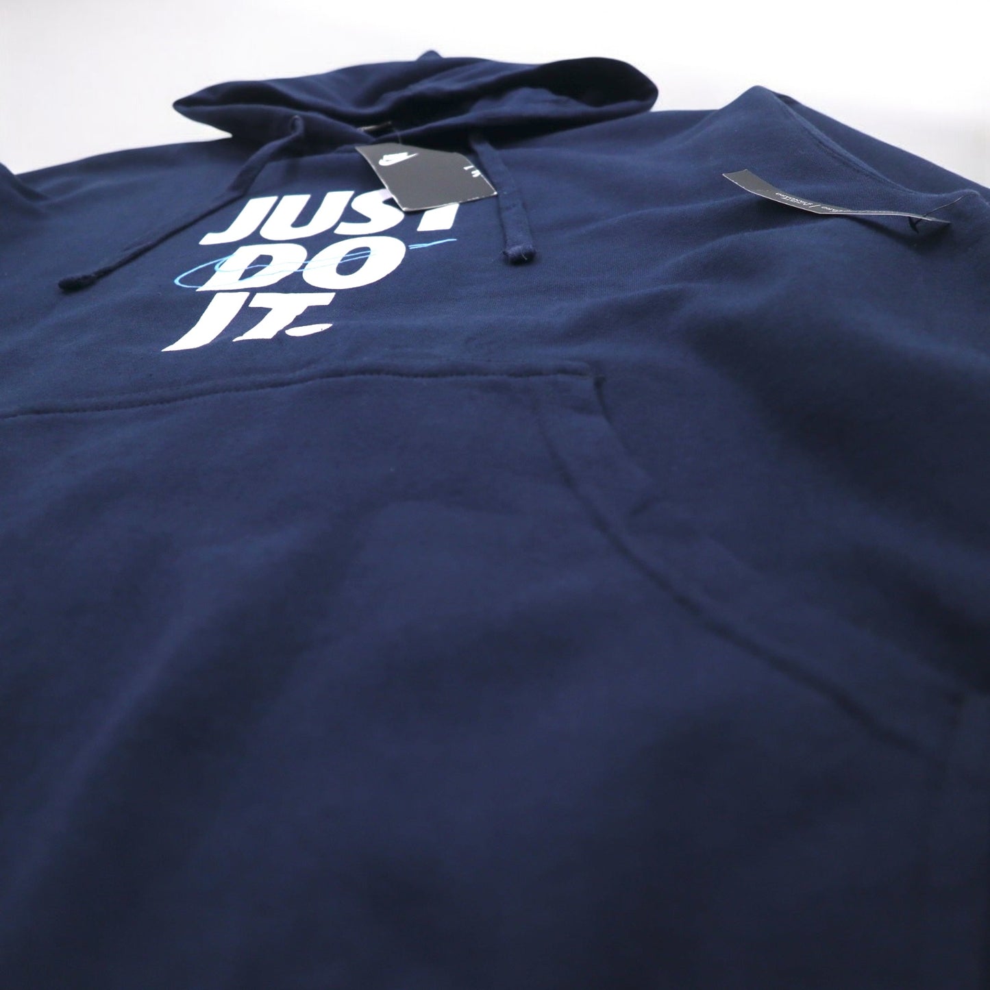 NIKE プルオーバー パーカー L ネイビー 裏起毛 スウッシュロゴ JUST DO IT HOODIE 928717-451 未使用品