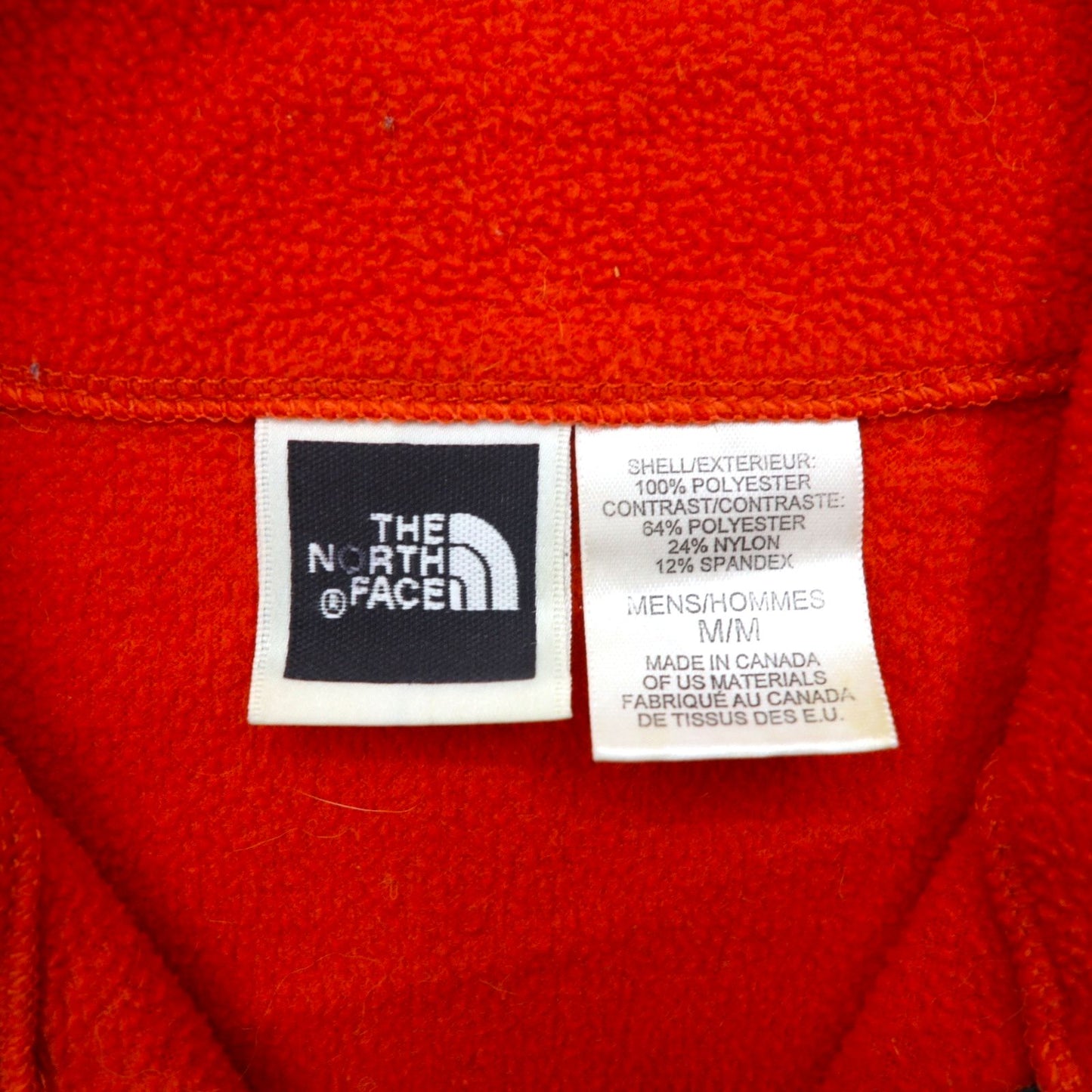 THE NORTH FACE POLARTEC Half-Zip Fleece Jacket, Size M, Orange, Made in Canada