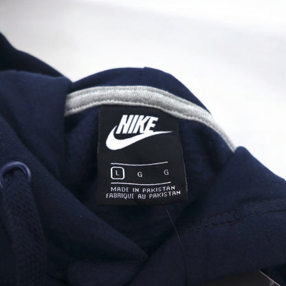 NIKE プルオーバー パーカー L ネイビー 裏起毛 スウッシュロゴ JUST DO IT HOODIE 928717-451 未使用品
