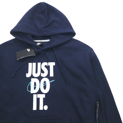 NIKE プルオーバー パーカー L ネイビー 裏起毛 スウッシュロゴ JUST DO IT HOODIE 928717-451 未使用品