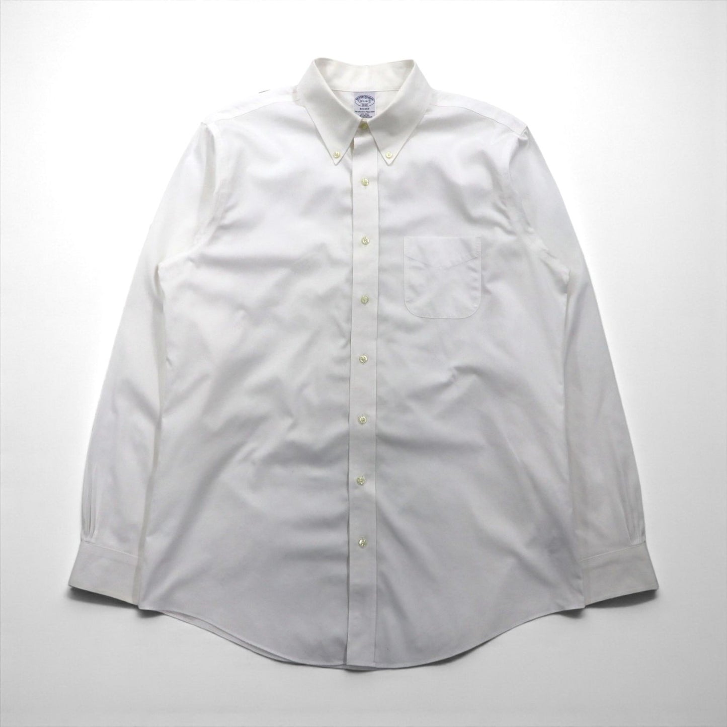 Brooks Brothers REGENT Button-Down Shirt, XL, White, Cotton Broadcloth, Chest Pocket, Non-Iron