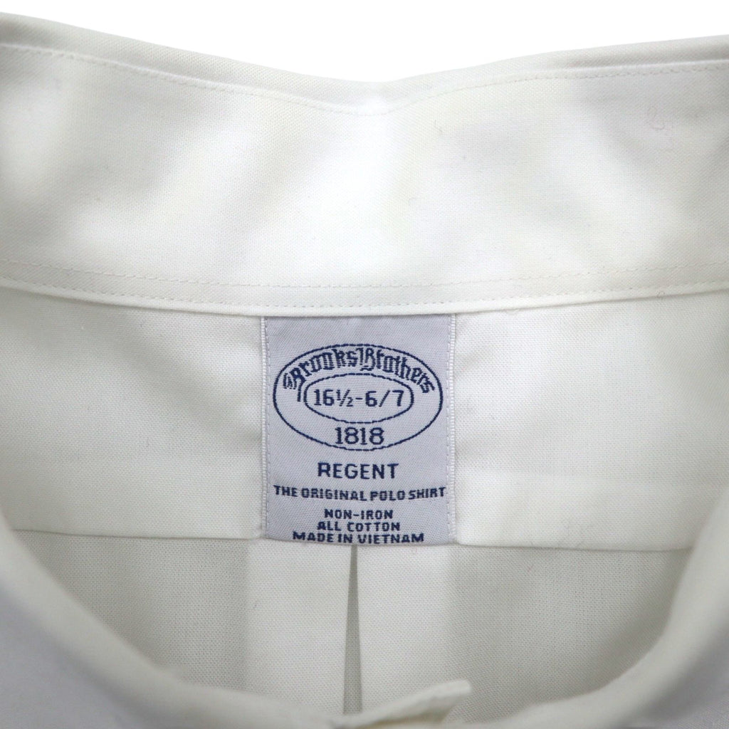 Brooks Brothers REGENT Button-Down Shirt, XL, White, Cotton Broadcloth, Chest Pocket, Non-Iron