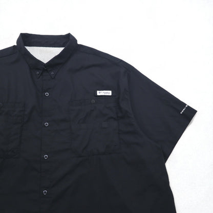 Columbia PFG タミアミ TAMIAMI II ボタンダウン フィッシングシャツ 2XL ブラック OMNI-SHADE オムニシェード FS7266