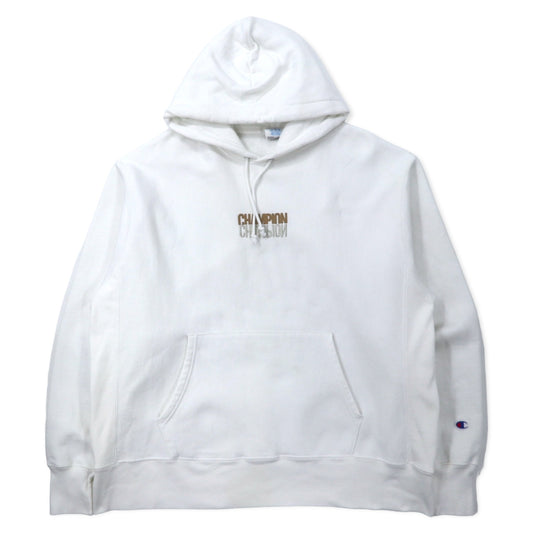 Champion リバースウィーブ プルオーバーパーカー 3XL ホワイト コットン 12オンス 青単タグ 復刻 REVERSE WEAVE PULLOVER HOODIE GF68-WHC