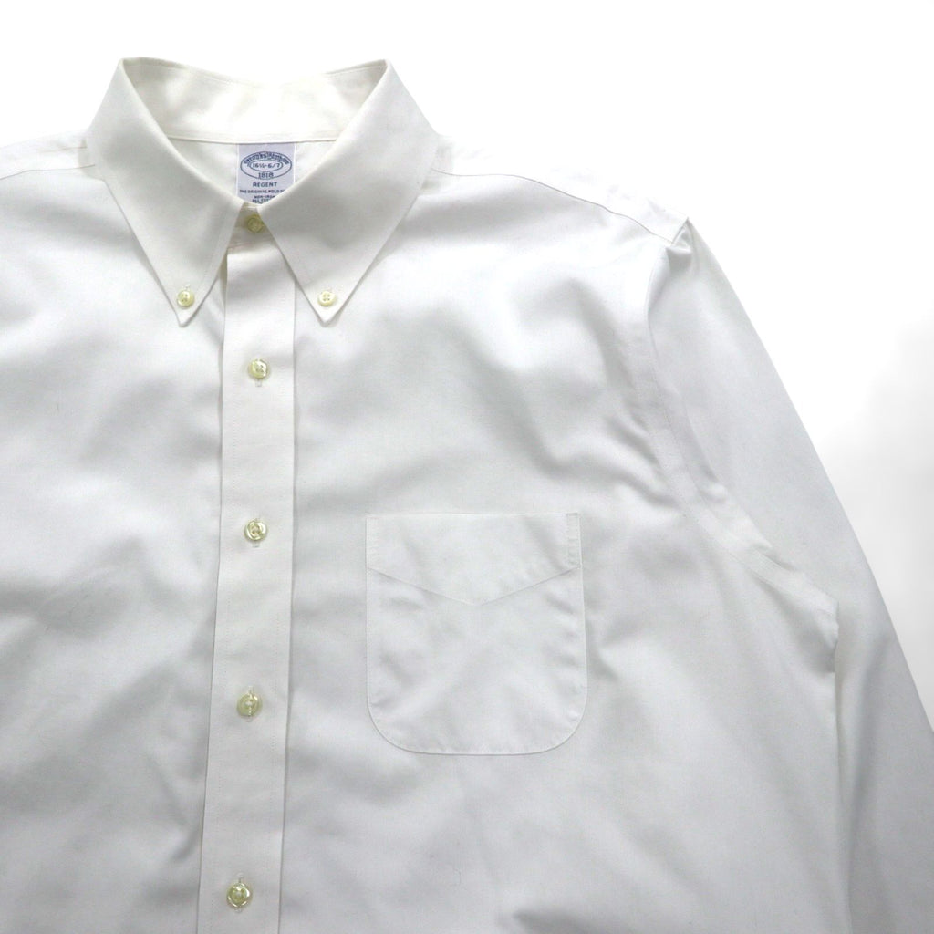 Brooks Brothers REGENT Button-Down Shirt, XL, White, Cotton Broadcloth, Chest Pocket, Non-Iron