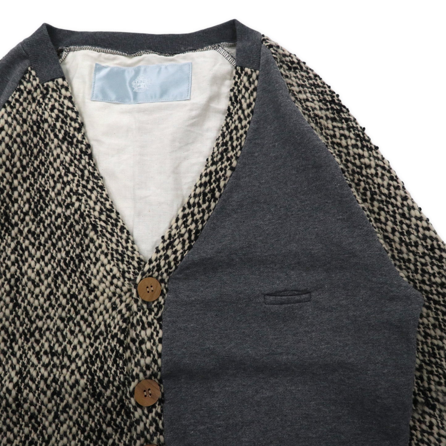 DULCAMARA Over -size cardigan 1 Gray Different Material Switching