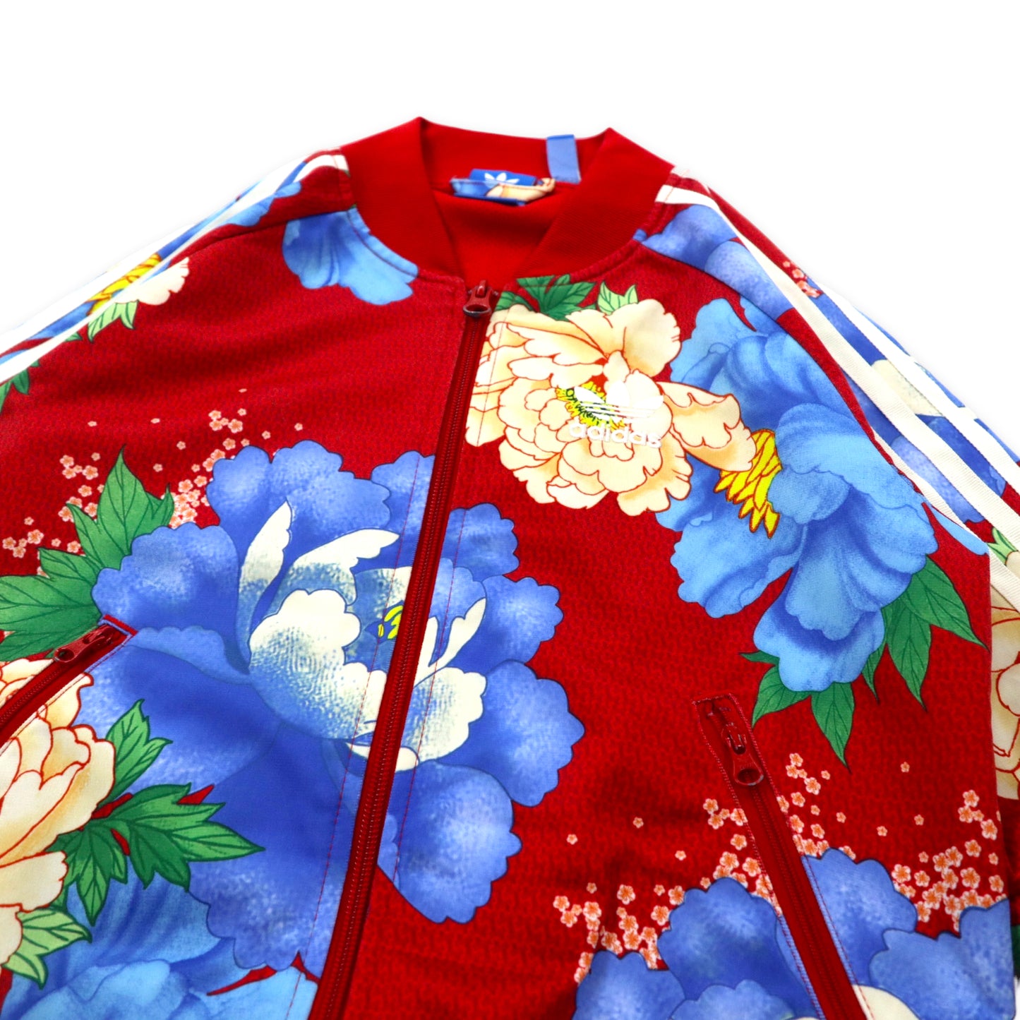 adidas originals ATP型 トラックジャケット ジャージ S レッド ポリエステル 花柄 トレフォイルロゴ 3ストライプ Chita Floral Track Jacket BJ8417