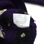 DOLCE 80s Japan Vintage Knit 総柄 ニット セーター L パープル ウール モヘア混 80年代 日本製