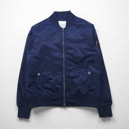 MAJESTIC Nylon MA-1 Flight Jacket, Size M, Navy, Padded, XM23-MAJ-0010-NVY5, nano universe Exclusive