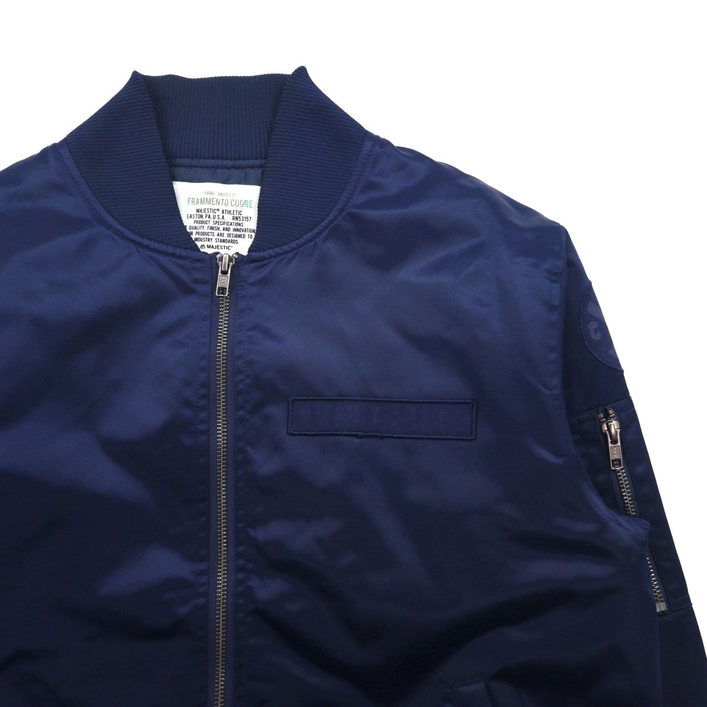 MAJESTIC Nylon MA-1 Flight Jacket, Size M, Navy, Padded, XM23-MAJ-0010-NVY5, nano universe Exclusive