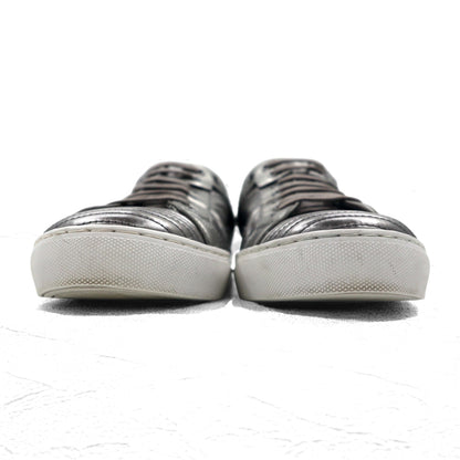 HUGO BOSS キルティングレザー メタリック スニーカー 27cm シルバー 50315602