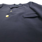 LAUREN RALPH LAUREN 90s Made in Canada Double Breasted Tailored Jacket Blazer, Navy Wool Gabardine, Gold Buttons, Size XL