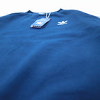 adidas originals 3-stripe crew sweatshirt M blue trefoil logo 3-STRIPE CREW DV1554 made in Pakistan unused
