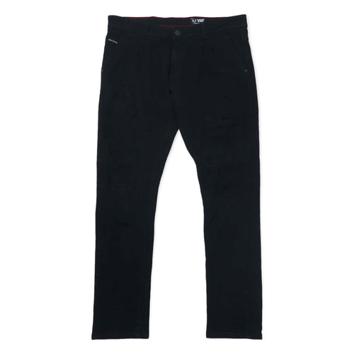 日本然リトテ-古着オンライン-ARMANY JEANS イタリア製 ダメージ加工 ブラック ジーンズ デニムパンツ 36 コットン テーパード ストレッチ ジッパーフライ-ARMANY JEANS Italy Made Distressed Black Jeans Denim Pants 36 Cotton Tapered Stretch Zipper Fly