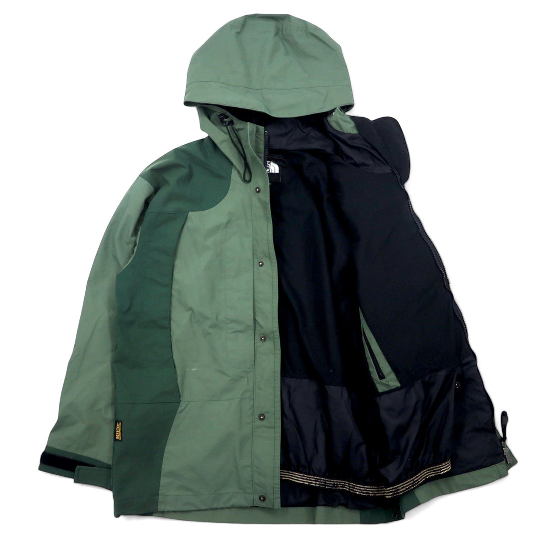 THE NORTH FACE GORE-TEX Mountain Parka M Khaki Nylon Waterproof Zip-in-Zip Double Zipper International Standard