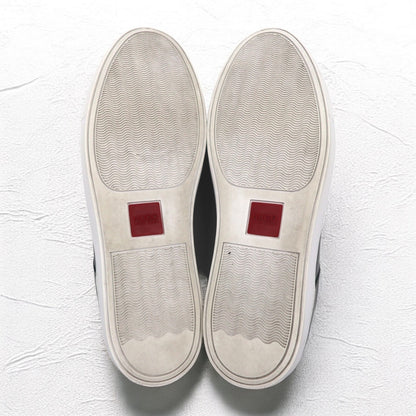 HUGO BOSS キルティングレザー メタリック スニーカー 27cm シルバー 50315602