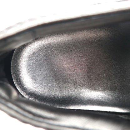 HUGO BOSS キルティングレザー メタリック スニーカー 27cm シルバー 50315602