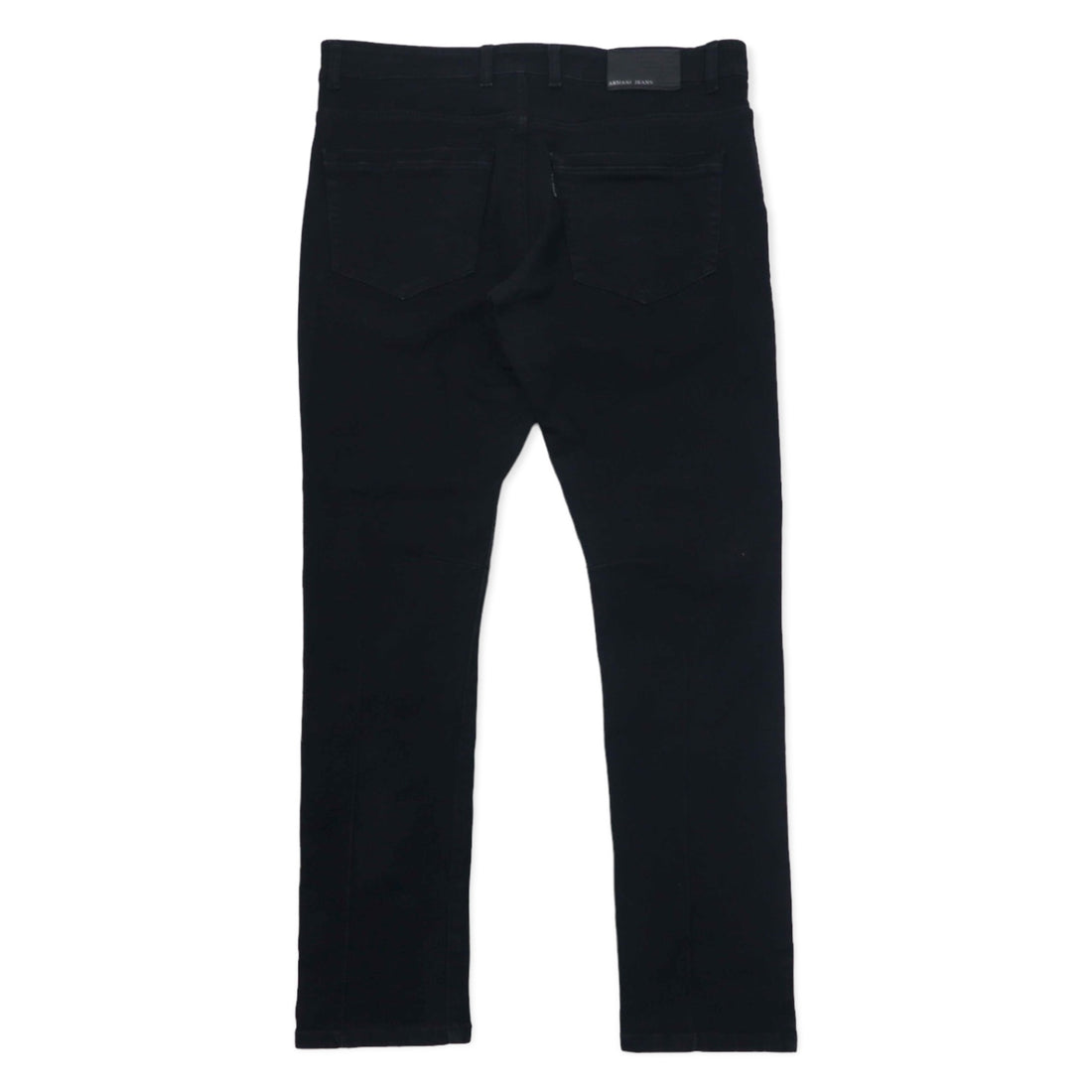 ARMANY JEANS Made in Italy Distressed Black Jeans Denim Pants Size 36 Cotton Tapered Stretch Zipper Fly