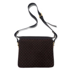 CELINE オールド マカダム ショルダーバッグ ブラウン スエードレザー トリオンフ ロゴプレート イタリア製