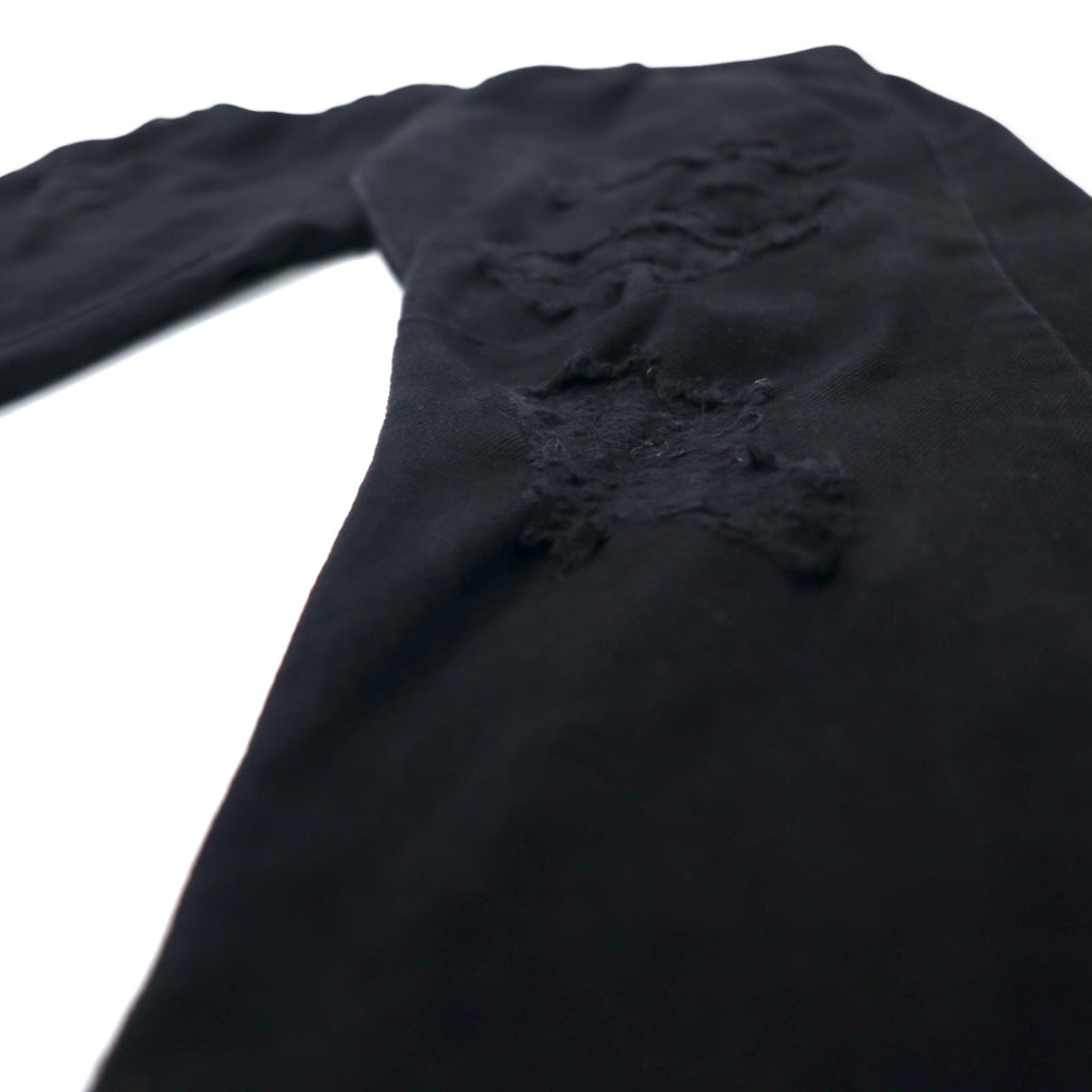 ARMANY JEANS Made in Italy Distressed Black Jeans Denim Pants Size 36 Cotton Tapered Stretch Zipper Fly