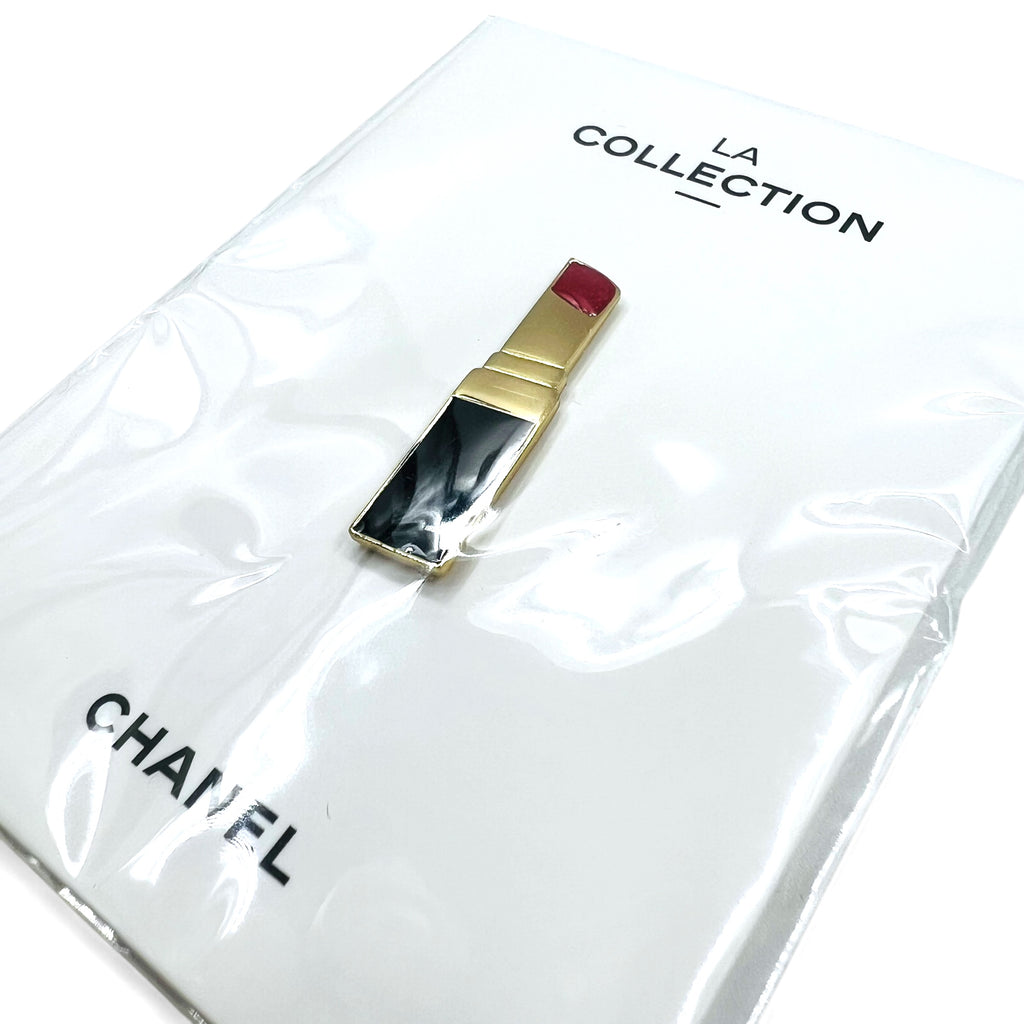 chanel lip pins pin badge gold novelty LA COLLECTION