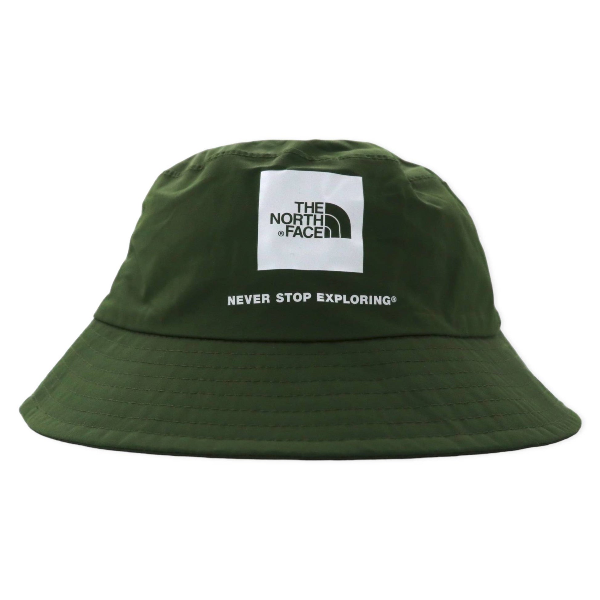 日本然リトテ-古着オンライン-THE NORTH FACE バケットハット L カーキ ナイロン 防水 ボックスロゴ WP CAMP HAT NN01625-THE NORTH FACE Bucket Hat L KHAKI Nylon Waterproof Box Logo WP CAMP HAT NN01625