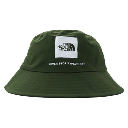 日本然リトテ-古着オンライン-THE NORTH FACE バケットハット L カーキ ナイロン 防水 ボックスロゴ WP CAMP HAT NN01625-THE NORTH FACE Bucket Hat L KHAKI Nylon Waterproof Box Logo WP CAMP HAT NN01625