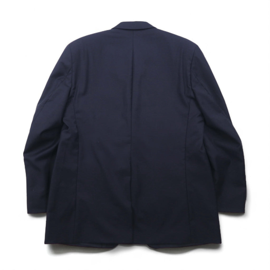 LAUREN RALPH LAUREN 90s Made in Canada Double Breasted Tailored Jacket Blazer, Navy Wool Gabardine, Gold Buttons, Size XL
