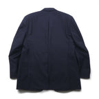 LAUREN RALPH LAUREN 90s Made in Canada Double Breasted Tailored Jacket Blazer, Navy Wool Gabardine, Gold Buttons, Size XL