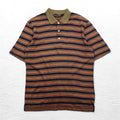 Christian Dior SPORTS 90s Striped Polo Shirt L Khaki Navy Cotton Made in Japan