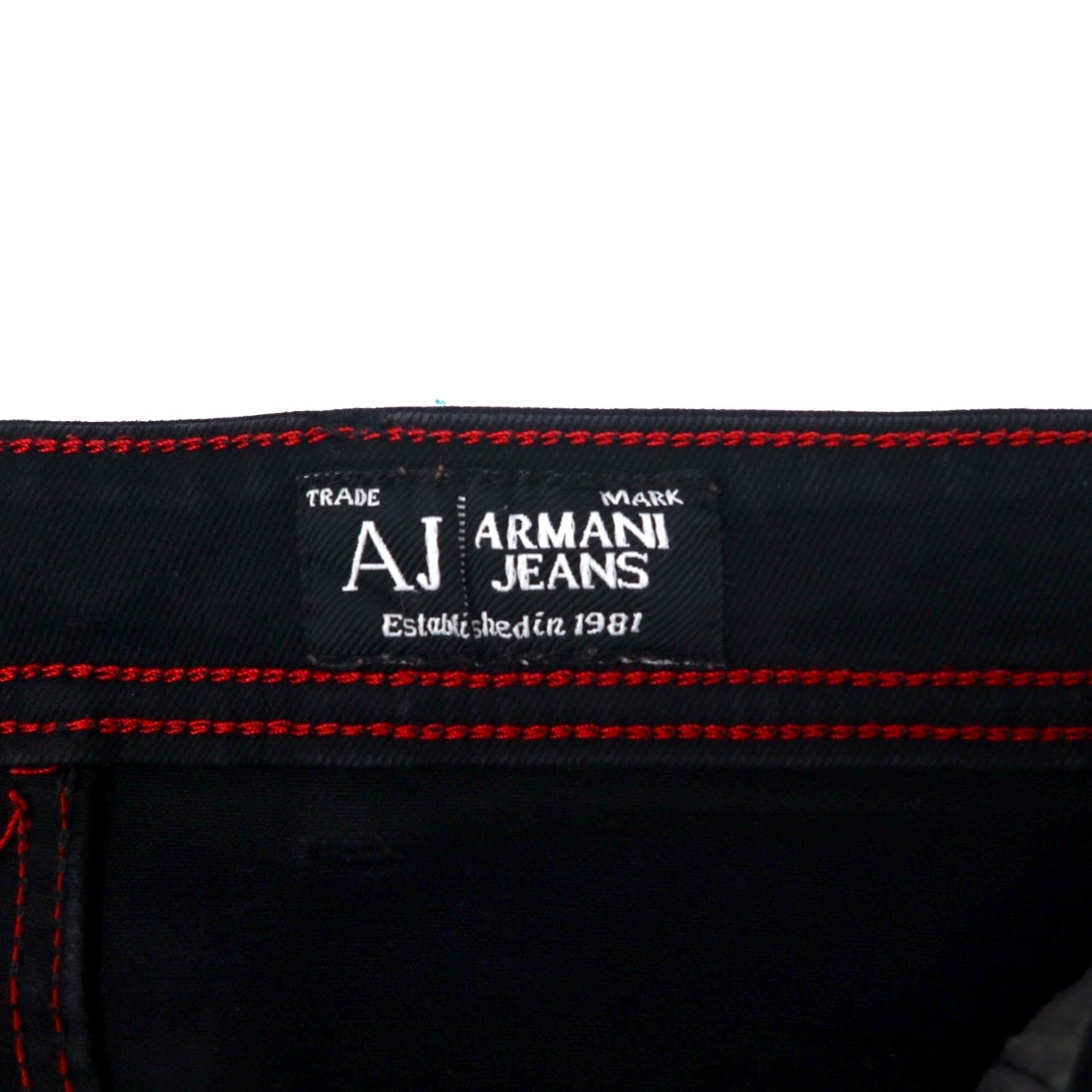 ARMANY JEANS イタリア製 ダメージ加工 ブラック ジーンズ デニムパンツ 36 コットン テーパード ストレッチ ジッパーフライ