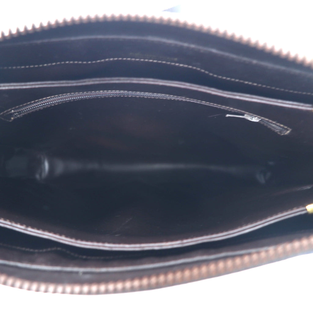 CELINE オールド マカダム ショルダーバッグ ブラウン スエードレザー トリオンフ ロゴプレート イタリア製